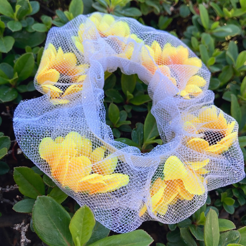 Glow in the dark Sunflower Scrunchie